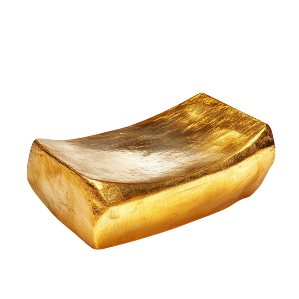 Heavy gold bar with a smooth polished surface symbolizing wealth and the enduring value of precious metals png