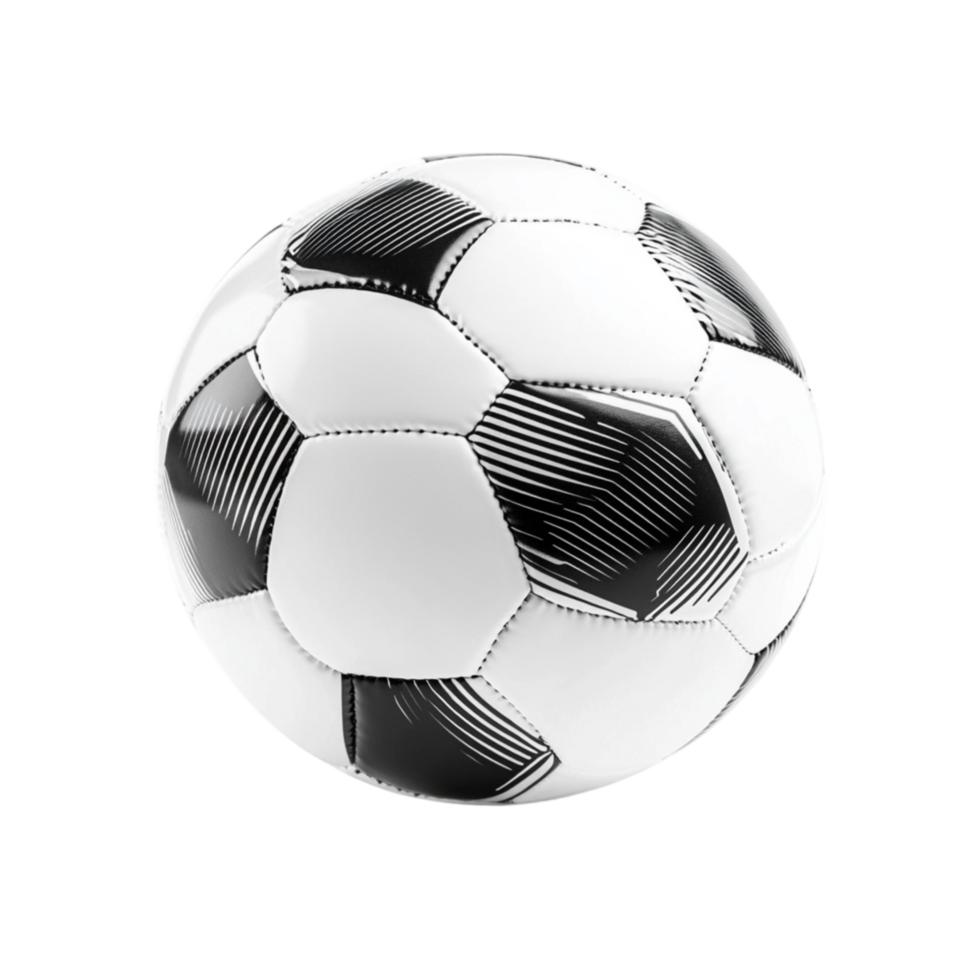 Classic black and white soccer ball with a smooth surface and precise stitching symbolizes teamwork passion and the universal joy of the beautiful game png
