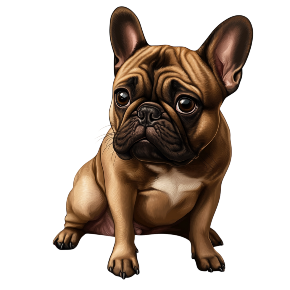 Small French bulldog sitting attentively with big expressive eyes symbolizing loyalty companionship and the adorable charm of canine friendship png