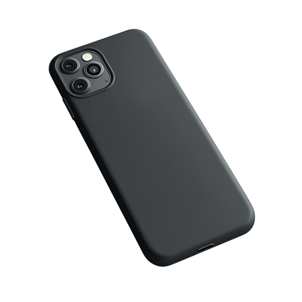 Black smartphone with a sleek minimalist design and a dualcamera setup symbolizing communication innovation and the seamless integration of technology into daily life png