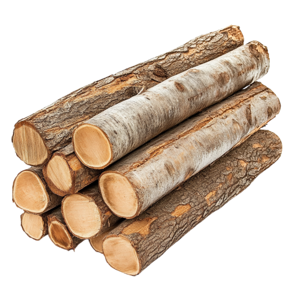 Neatly stacked firewood logs with a rustic natural texture symbolizing warmth sustainability and the comforting essence of traditional hearths png