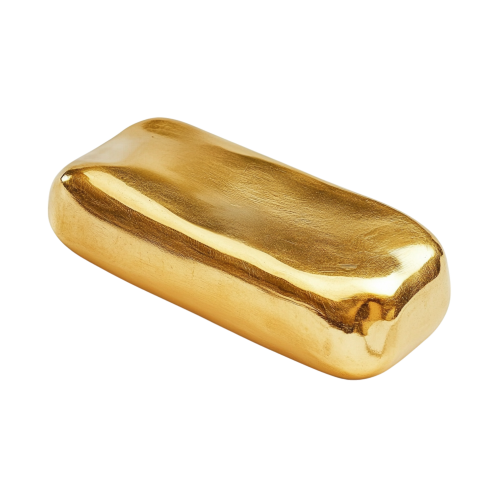 Shiny gold bar with smooth edges representing wealth and opulence as a symbol of financial stability and luxury png