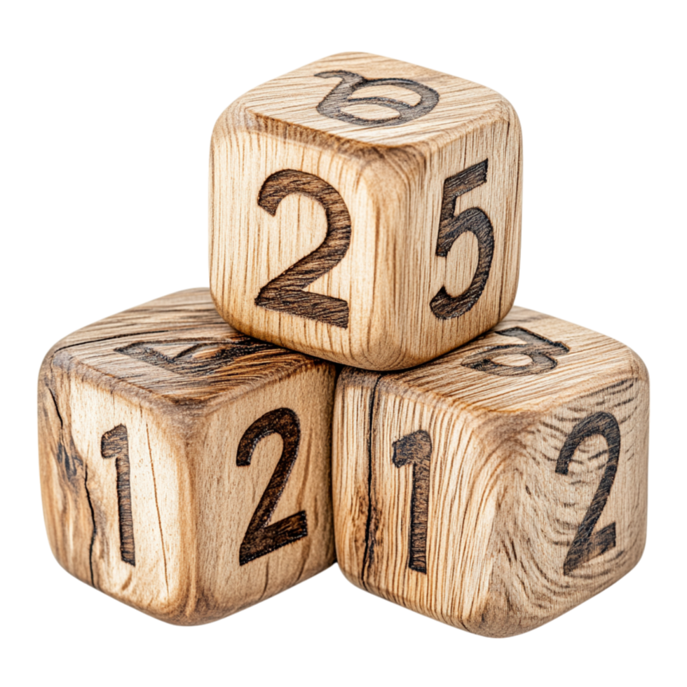 Wooden number blocks with smooth edges providing an educational and playful experience for children png