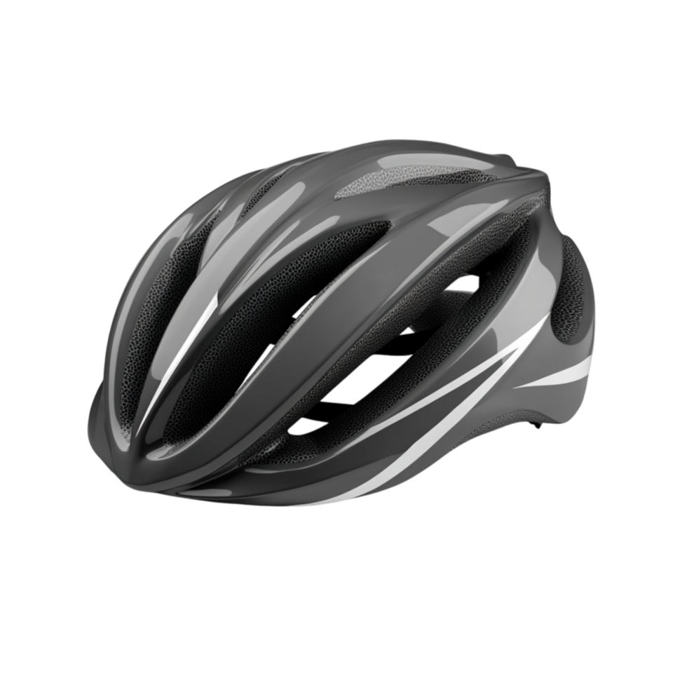 Protective black cycling helmet with a sleek design symbolizing safety endurance and the adventurous spirit of outdoor sports png