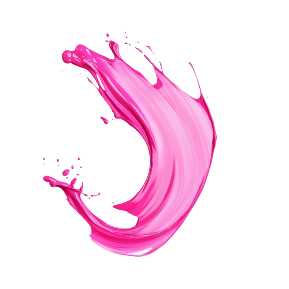 Vibrant pink splash in a curved shape symbolizing creativity energy and the expressive beauty ofistic inspiration in modern design png