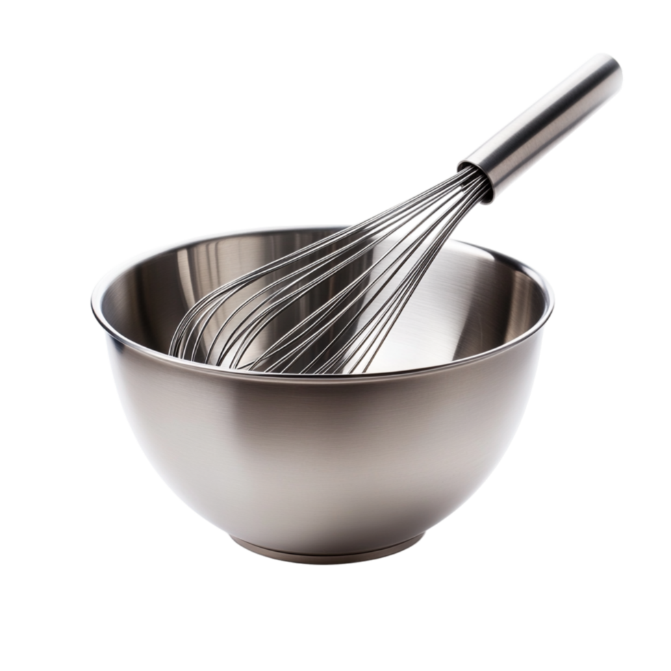 Mixing bowl and whisk symbolizing culinaryistry preparation creativity and versatile kitchen essentials png