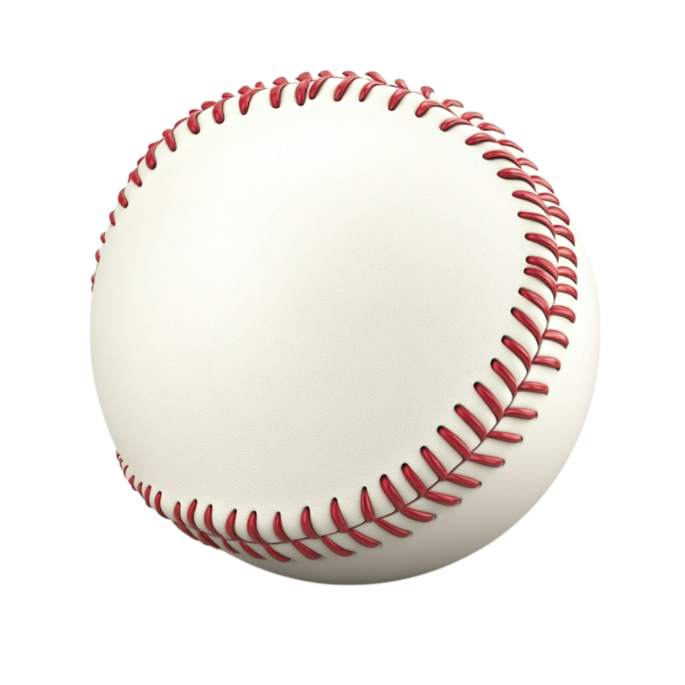 Baseball with red stitching smooth white surface and classic round shape symbolizing sportsmanship outdoor fun and Americas favorite pastime png