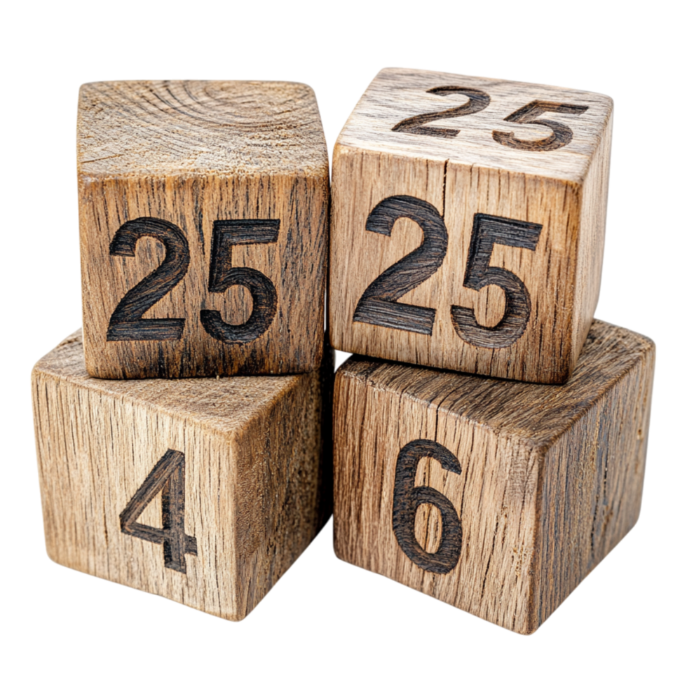 Wooden calendar blocks with engraved numbers are perfect for marking special dates daily png