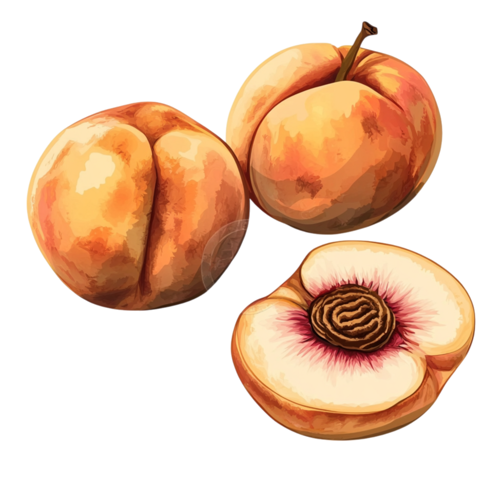 Ripe and juicy peaches with soft fuzzy skin burst with natural sweetness and summery freshness png