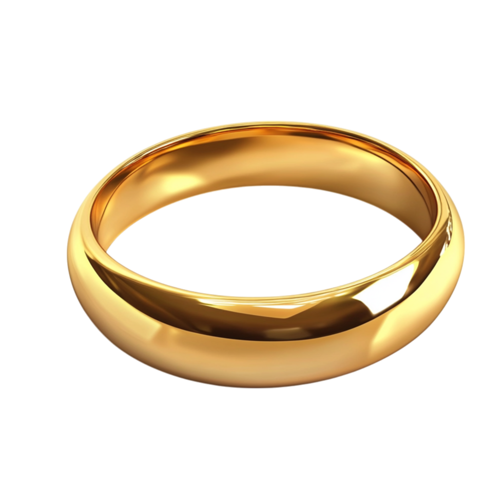 Plain gold ring with a smooth and polished surface symbolizing commitment love and timeless elegance png