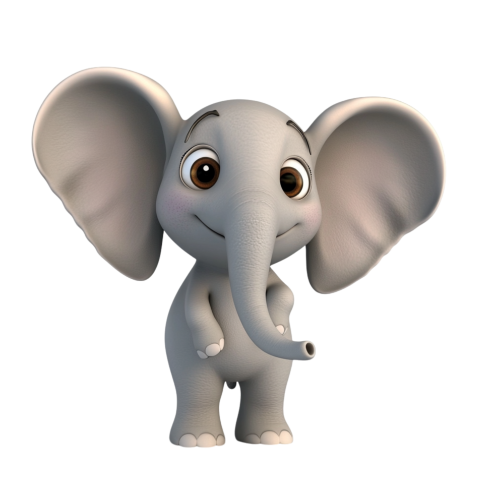 Small baby elephant looks adorable with big round ears and a curious expression png