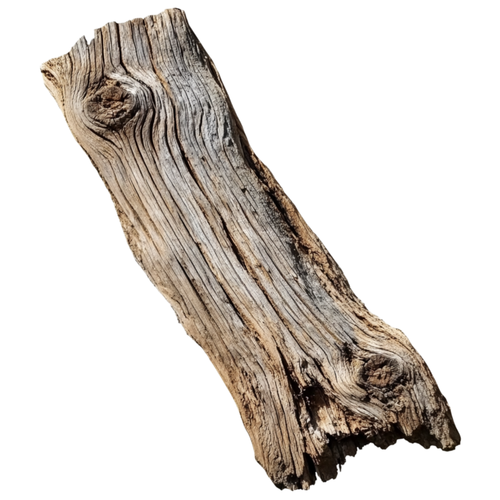Weathered wooden log with a rough textured surface showcasing natural patterns formed over time by the environment png