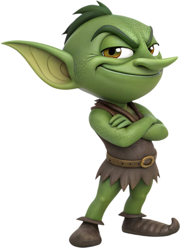 Mythical goblin boy with an enchanting look. . png
