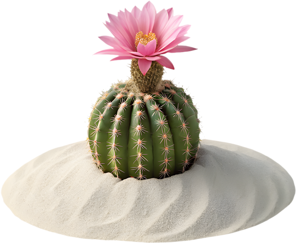 Simple cactus art with a bright and bold design. . png