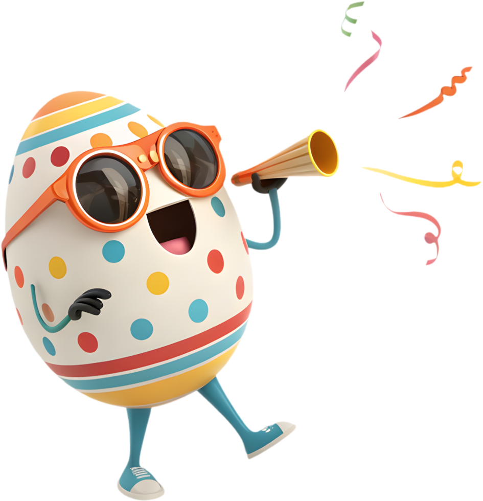 Colorful Easter egg character for fun holiday designs. . png