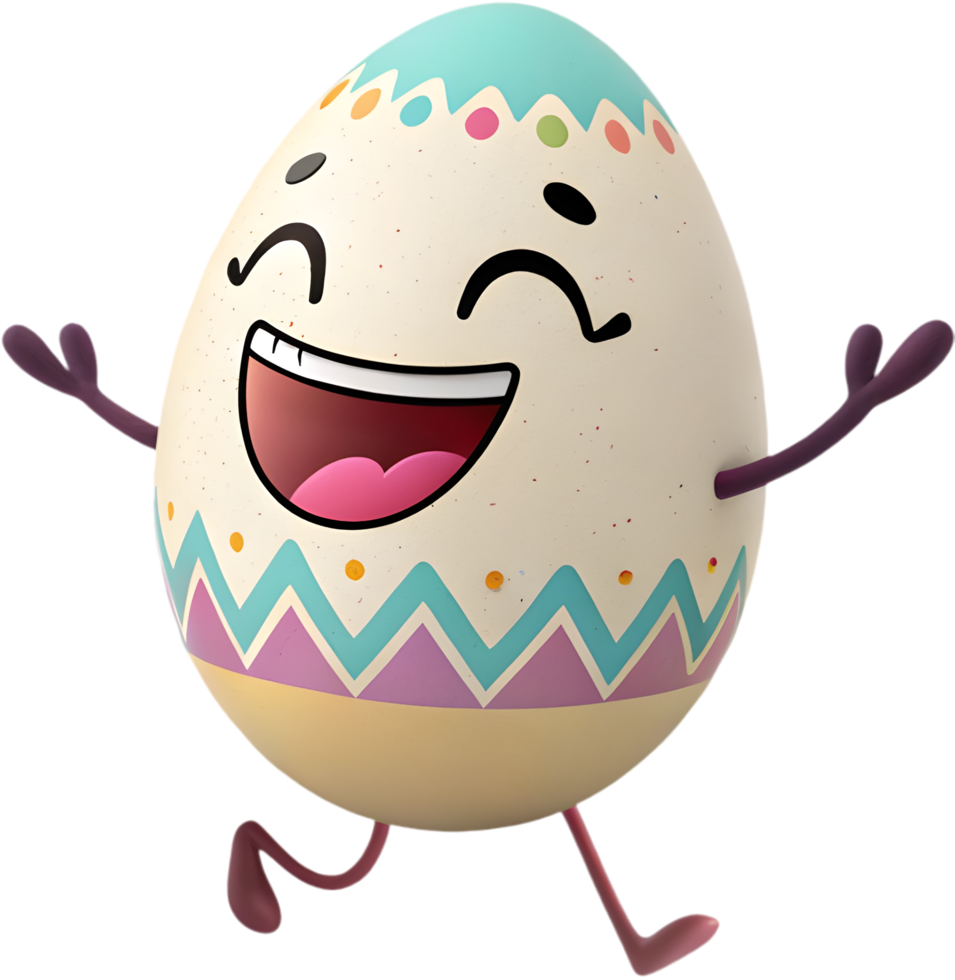 Beautiful and vibrant Easter egg character for kids decor. . png