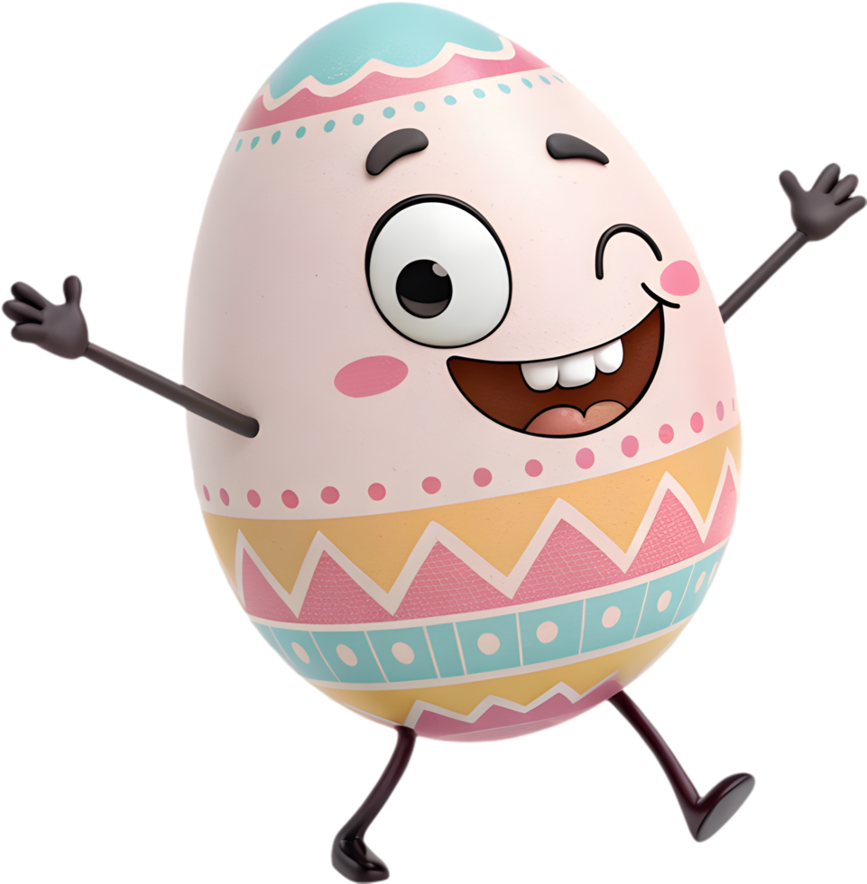 Fun and cute Easter egg character for seasonal art. . png
