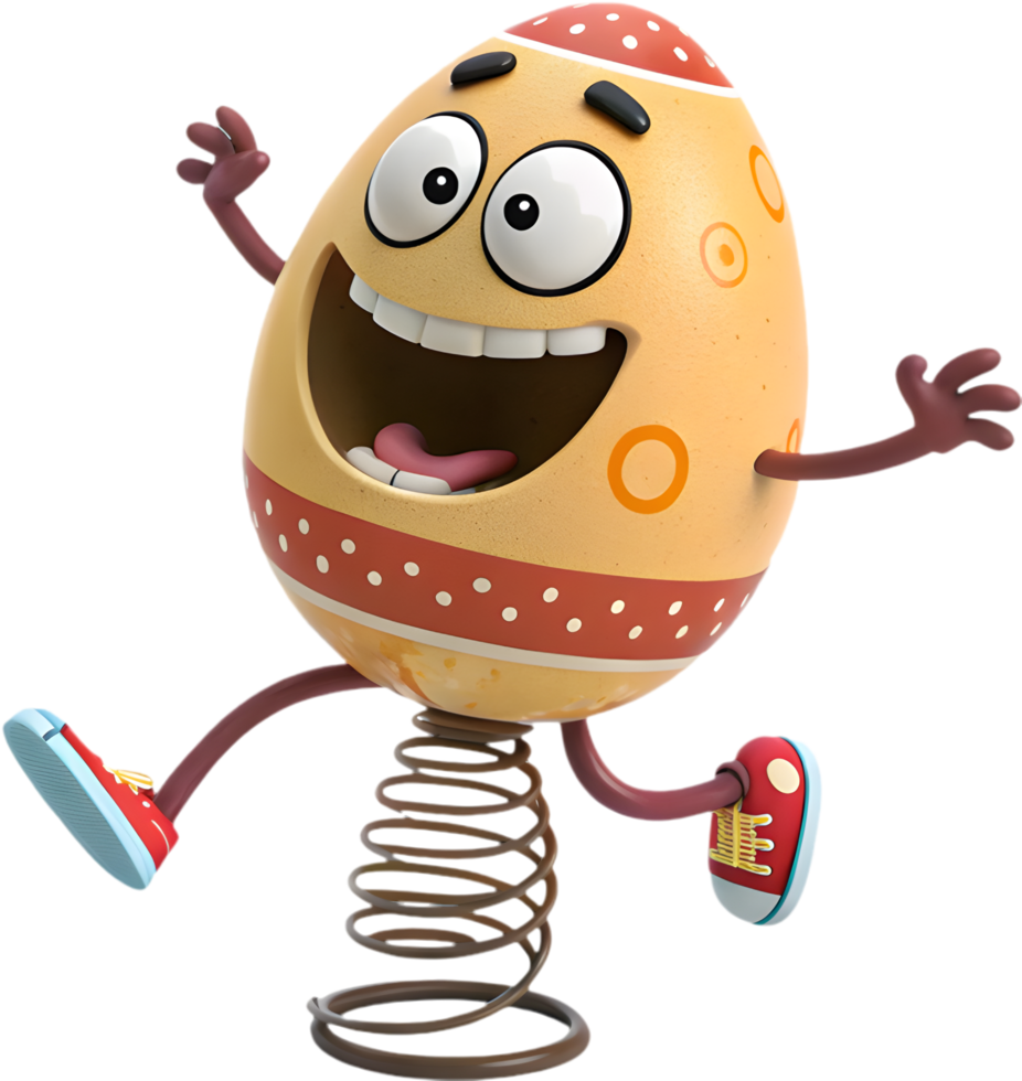 Beautiful Easter egg character with joyful design. . png