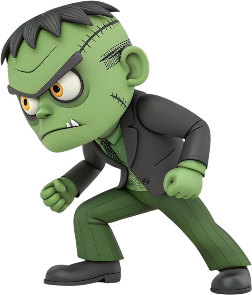 Spooky mad scientist Frankenstein clipart for Halloween designs. . png