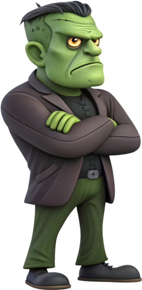 Scary Frankenstein monster clipart ideal for spooky artwork. . png
