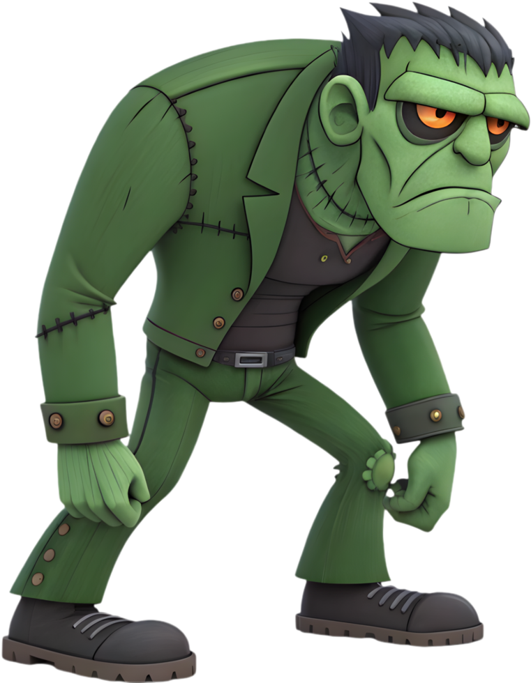 Horror-inspired Frankenstein character clipart for spooky art. . png