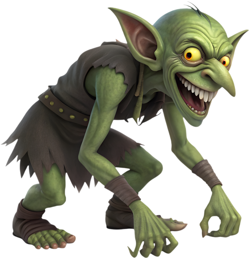 Whimsical goblin character art for creative and cute projects. . png