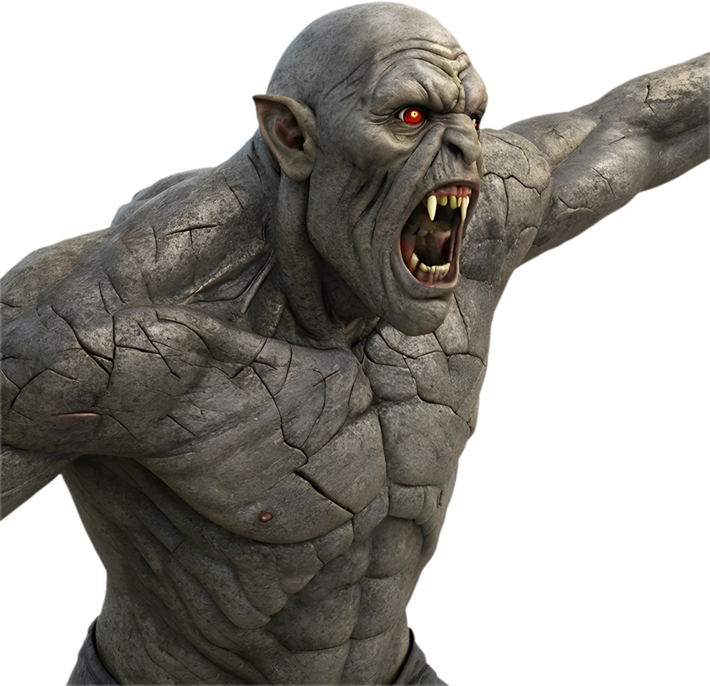 Terrifying Ogre Character with Grim and Hideous Features. . png