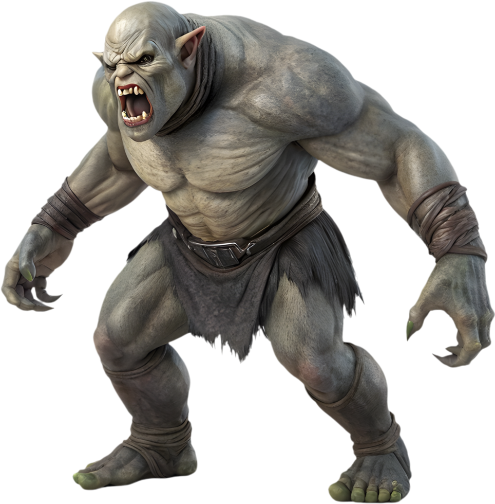 Scary, Fearsome Ogre with Ugly, Frightening Appearance. . png