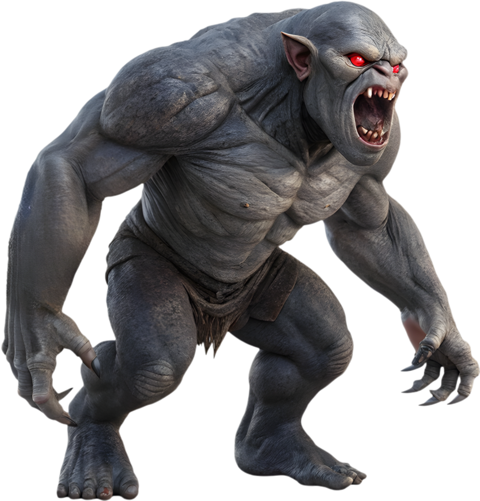 Horrifying Ogre Beast with Dark, Ugly Skin. . png