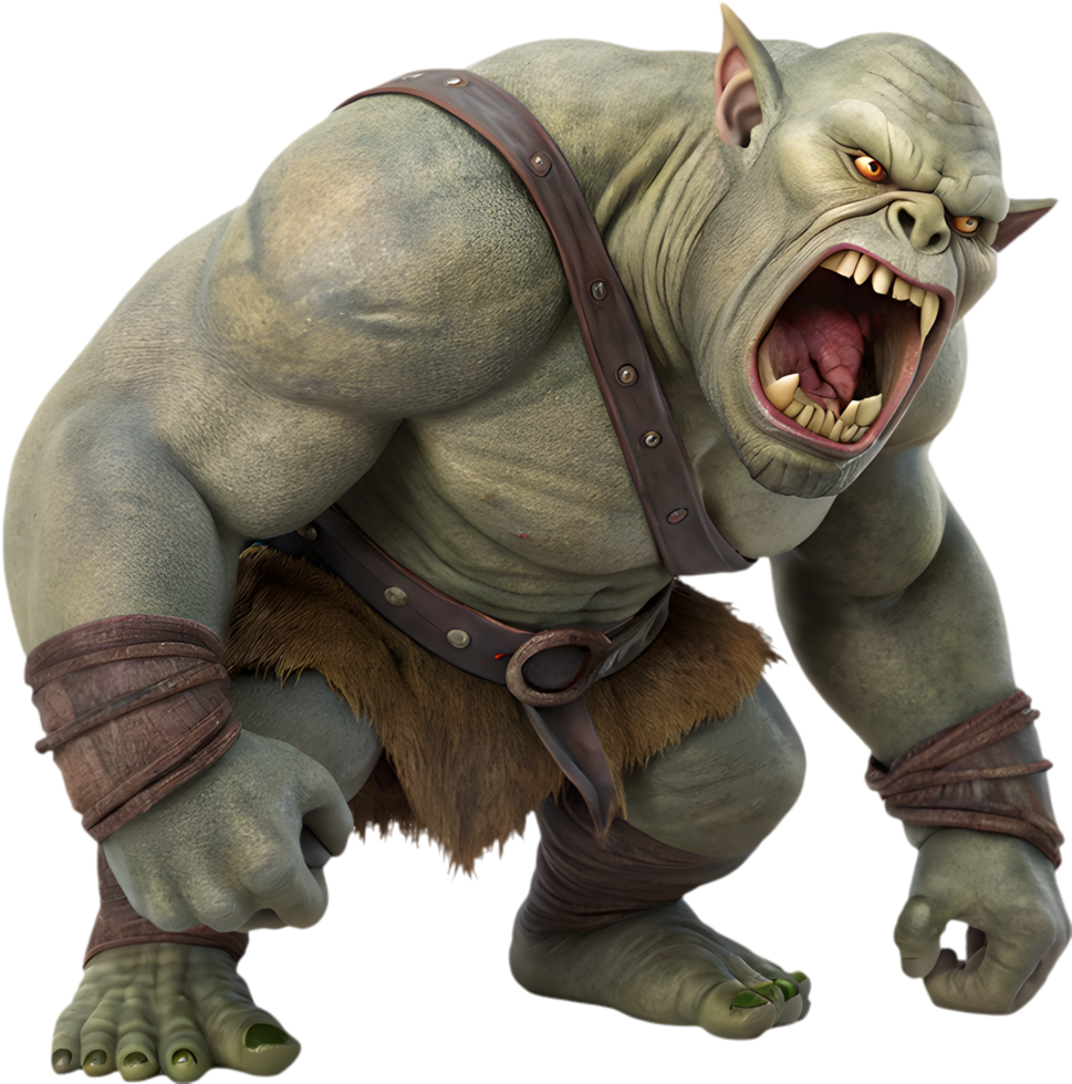 Fearsome Ogre Monster Character with Terrifying Features. . png