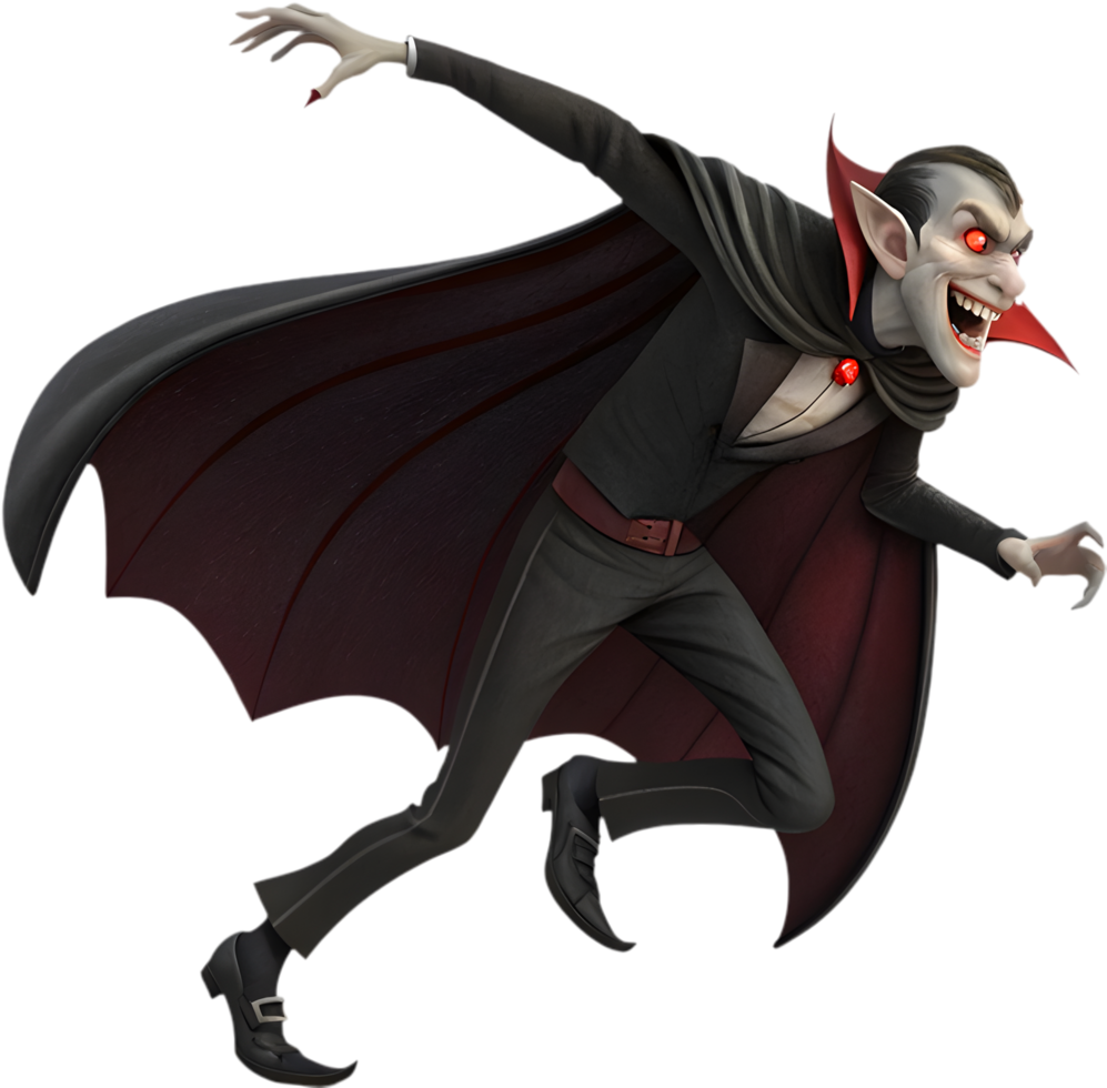 Scary Dracula Clipart Featuring Vampire for Halloween Party. . png