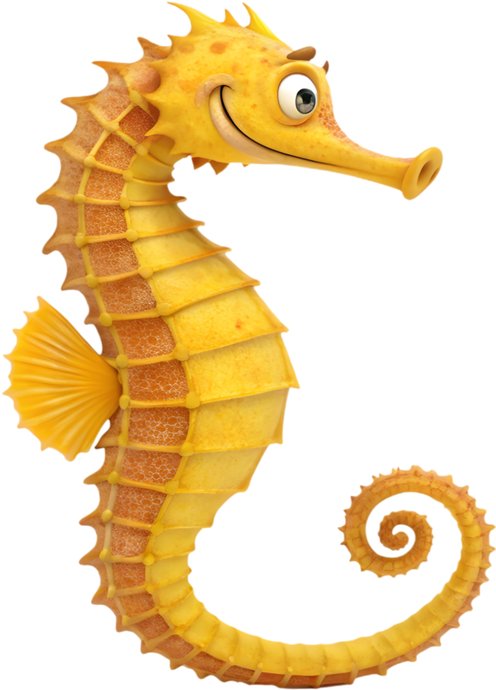 Vibrant Cartoon Seahorse Clipart for Ocean Party Decor. . png