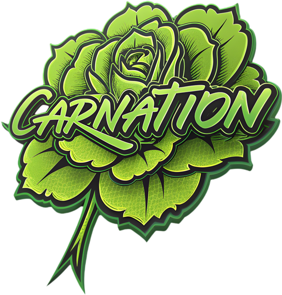 Beautifully Designed Green Carnation Symbolizing LGBTQ Love. . png