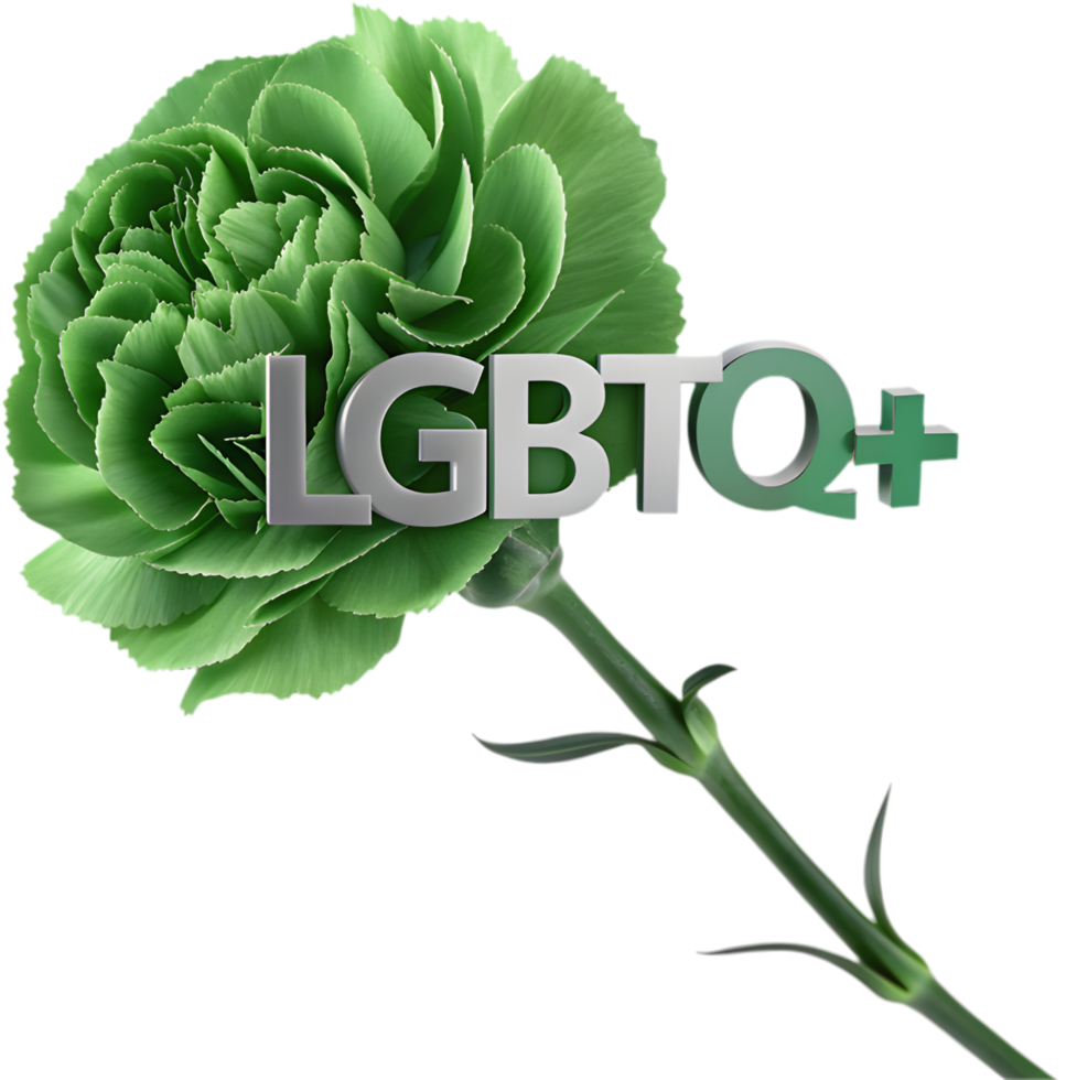 Unique and Vibrant LGBTQ Green Carnation Symbol for Pride. . png