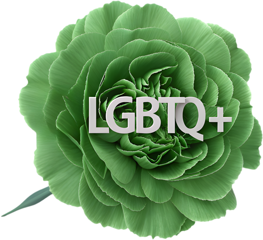 Beautiful LGBTQ Love Symbol Featuring a Green Carnation Art. . png