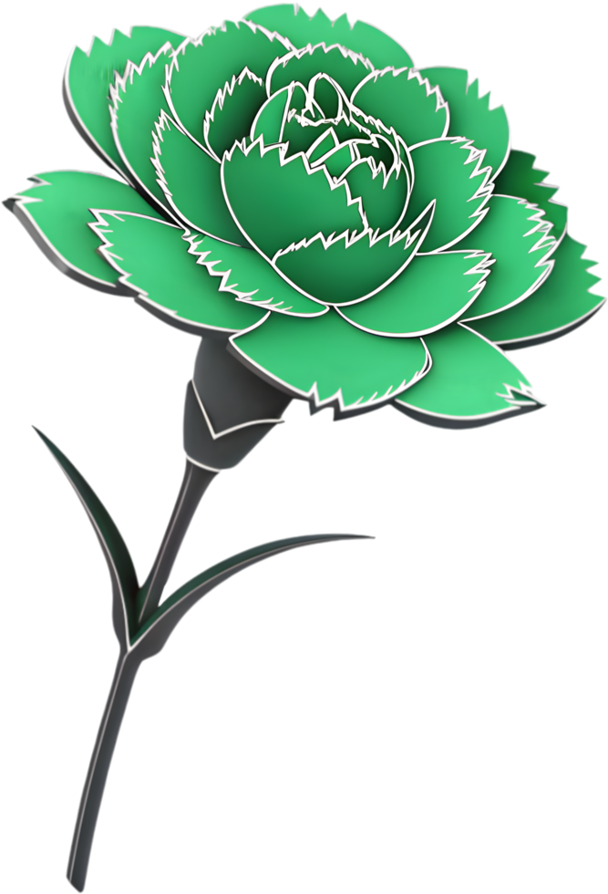 Green Carnation Clipart for LGBTQ Community and Representation. . png
