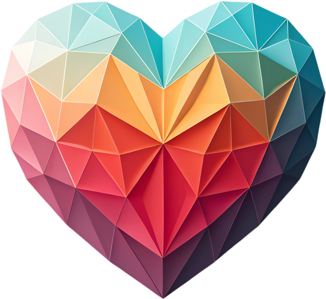 Artistic 3D Heart Render for Decorative Purposes. . png