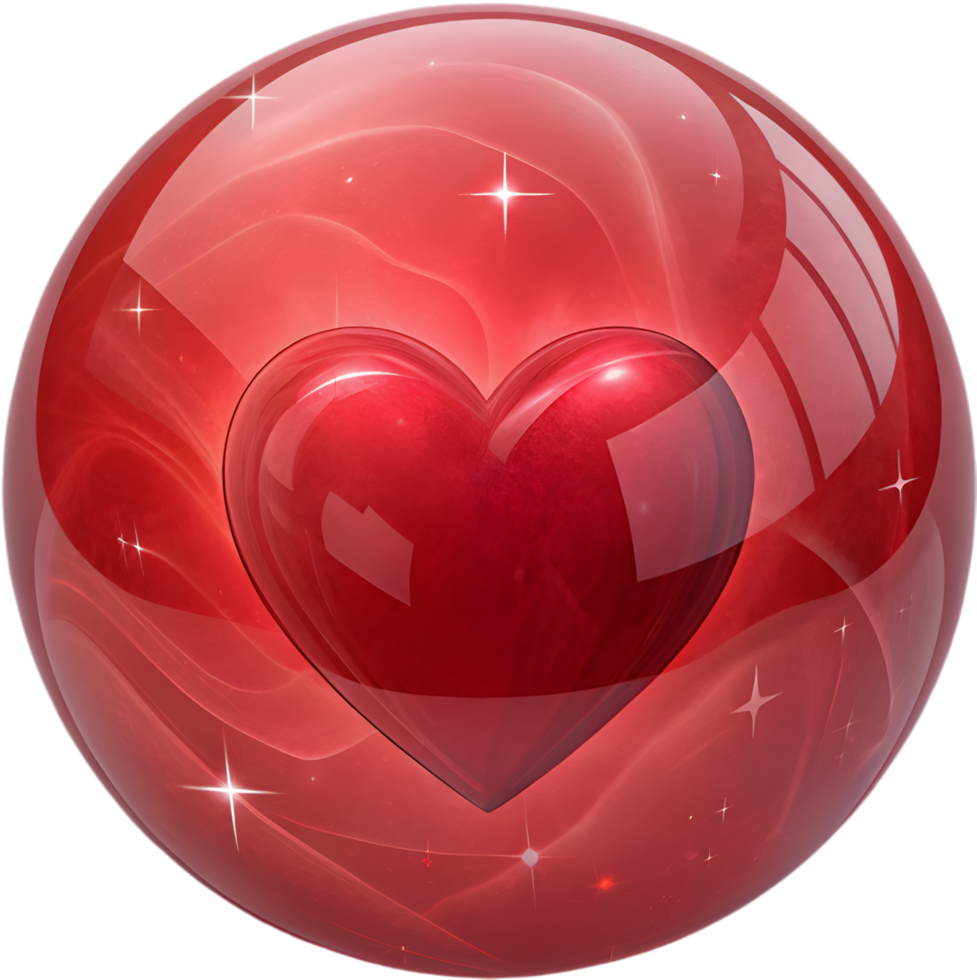 Isolated Love Symbol 3D Heart for Creative Use. . png
