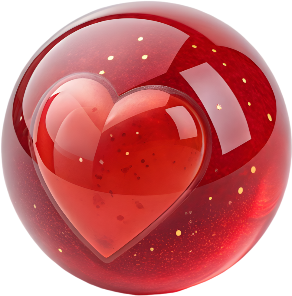 Smooth Red Heart 3D Clipart with High Detail. . png