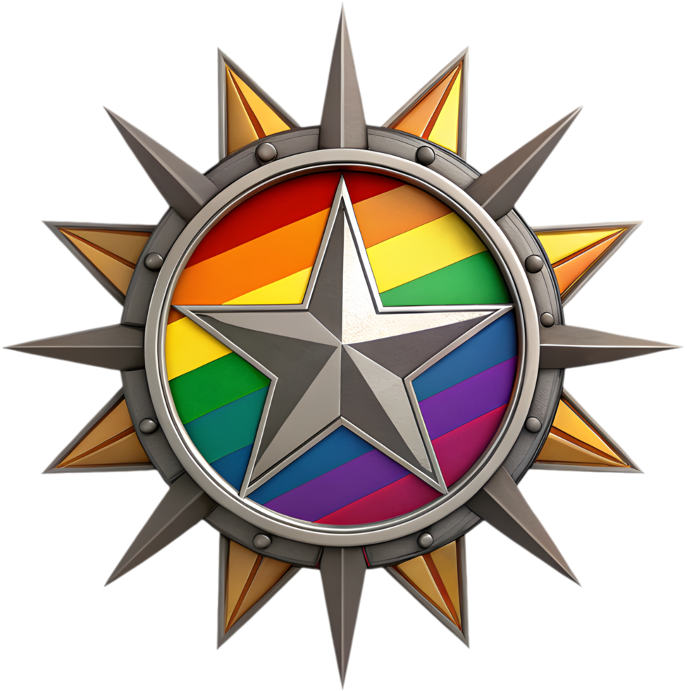 Love and Unity Emblem with a Beautiful LGBTQ Rainbow Symbol. . png