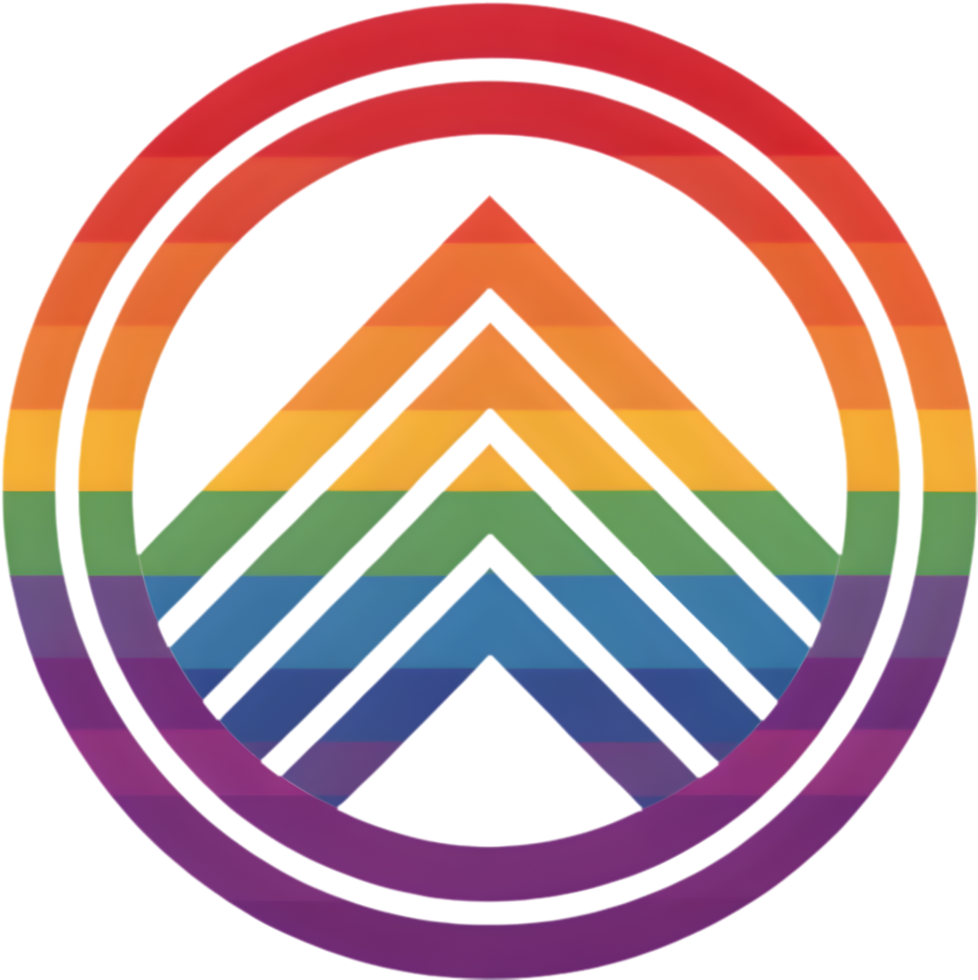 LGBTQ Heart Emblem with a Bold Representation of Love and Pride. . png