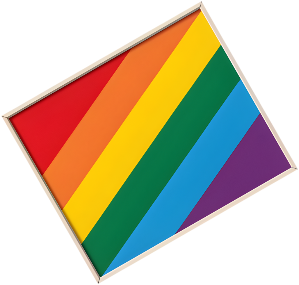LGBTQ Flag Symbol of Love and Unity in a Colorful Pride Display. . png