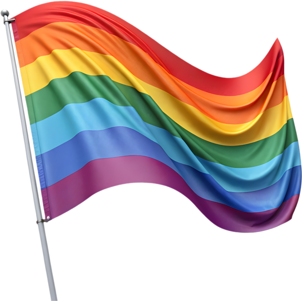Vibrant rainbow flag showing LGBTQ support. . png