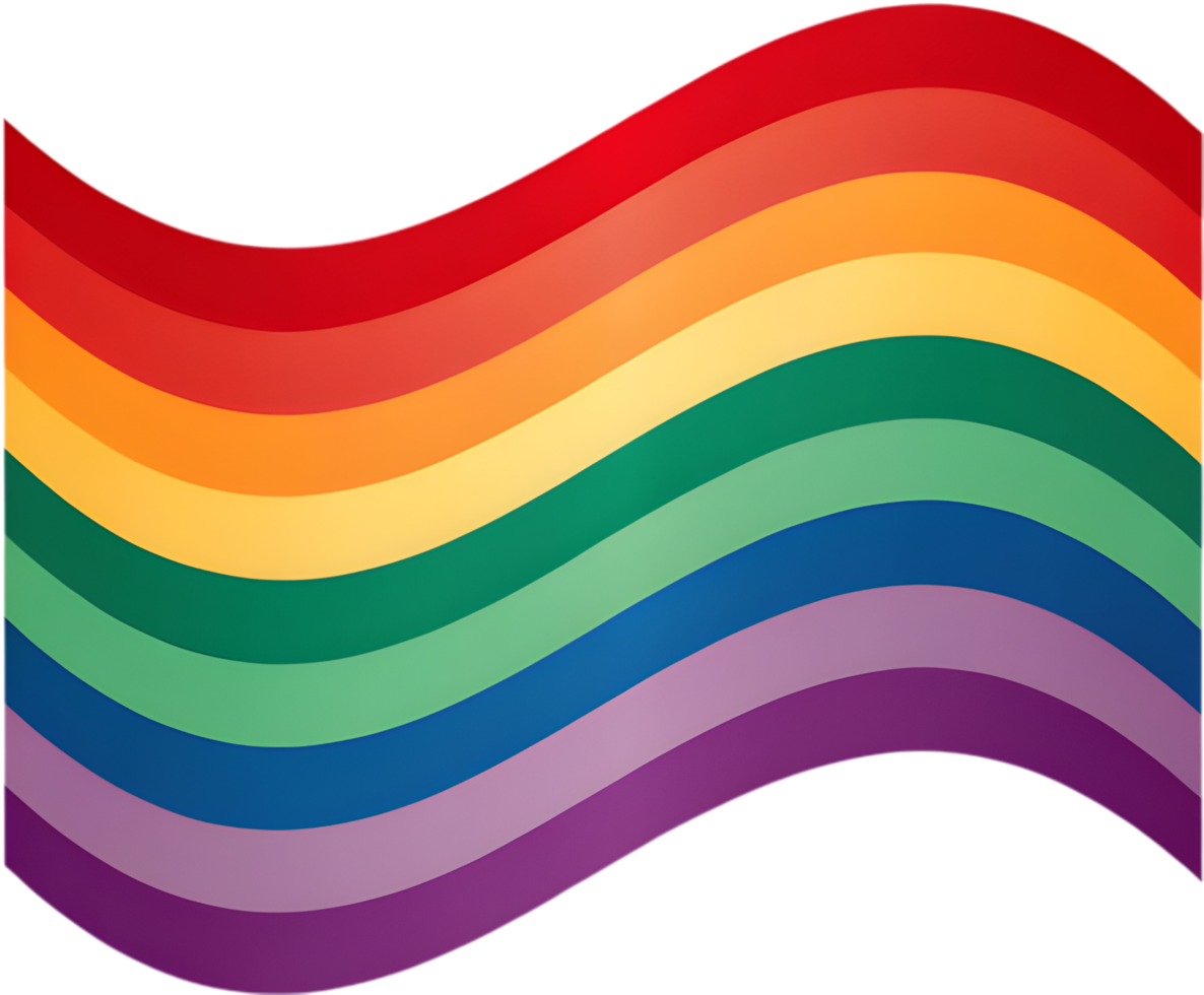 LGBTQ pride flag with rainbow colors and love. . png