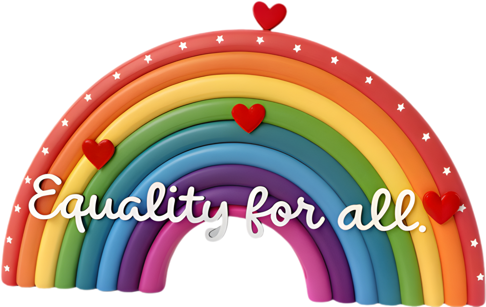 Colorful LGBTQ Pride Symbols in Rainbow Arch Clipart for Equality . png