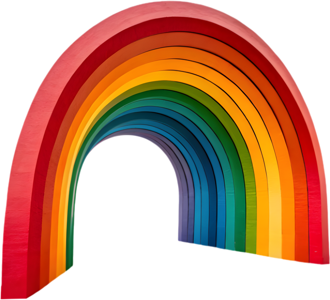 LGBTQ Pride Symbols in Vibrant Rainbow Arch Clipart . png