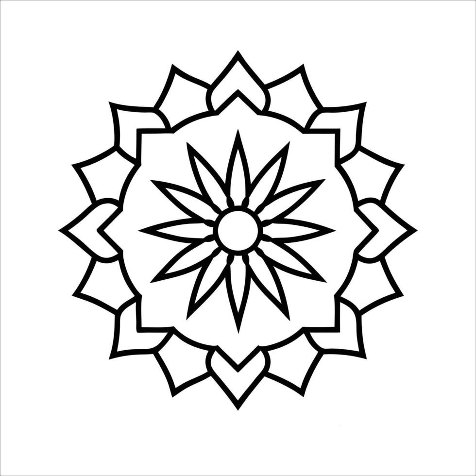 Outline Mandala for coloring book vector