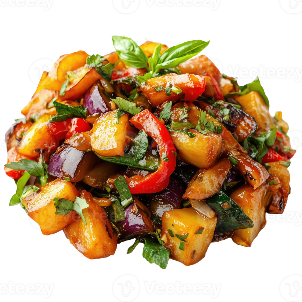 Colorful and flavorful bak panay dish featuring fresh vegetables and herbs png