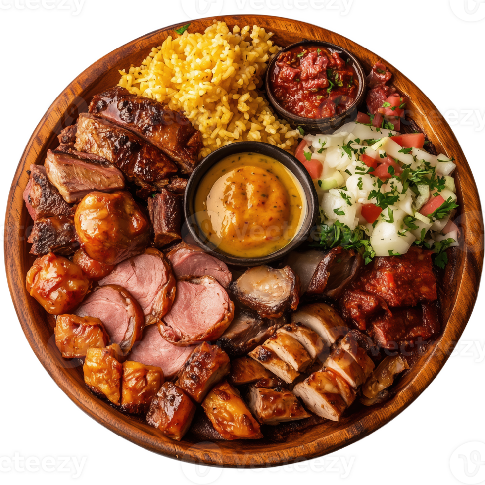 Savoring a flavorful platter of meats and sides at a lively gathering png