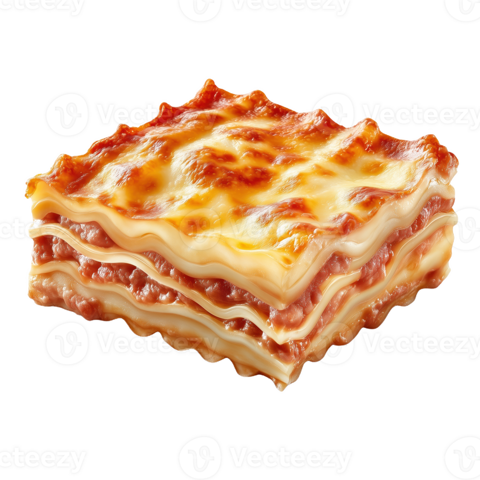 Layered slice of hearty lasagna with rich meat sauce and melted cheese png